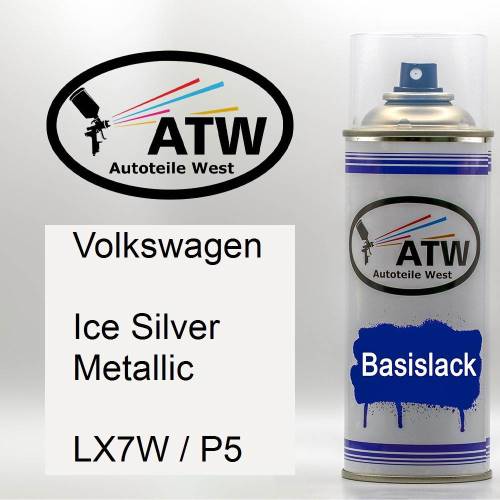 Volkswagen, Ice Silver Metallic, LX7W / P5: 400ml Sprühdose, von ATW Autoteile West.